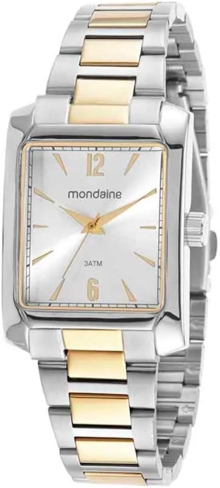 Relógio Mondaine Feminino Quadrado Bicolor 32417LPMVBE2