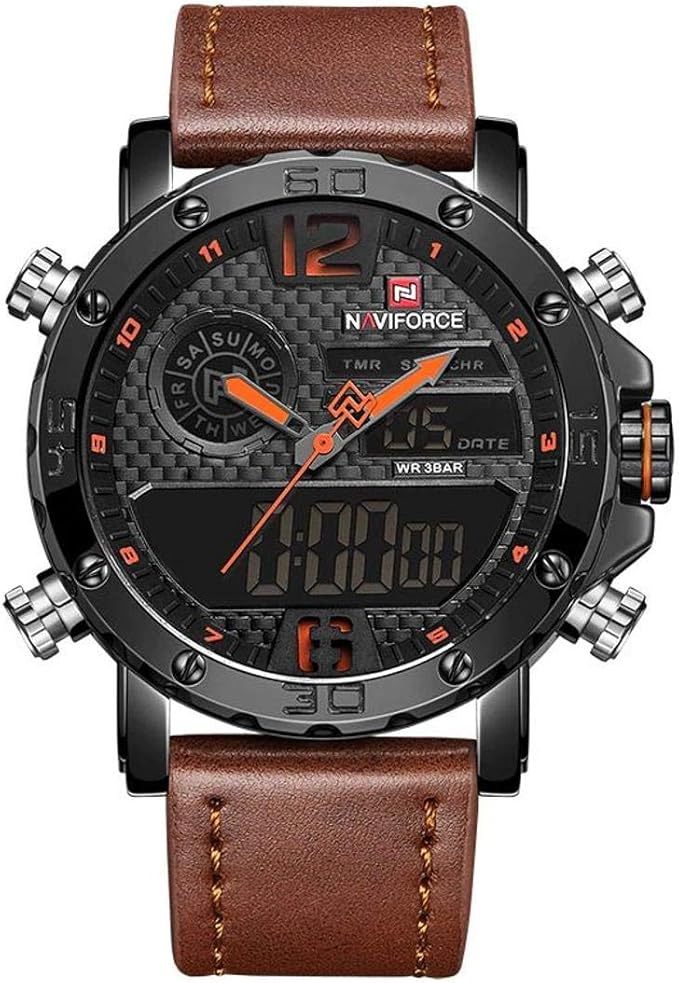 Relógio Naviforce NF9134BO Pulseira de Couro Marrom