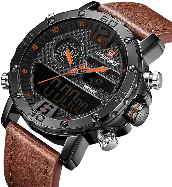 Relógio Naviforce NF9134BO Pulseira de Couro Marrom